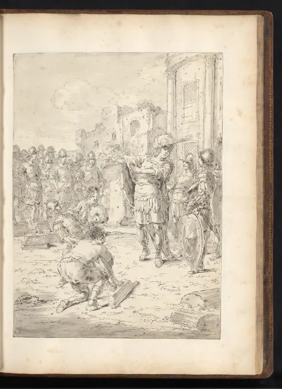 Alexander de Grote krijgt beelden door Lysippos gepresenteerd Wall Art by Leonaert Bramer - High-Resolution Digital Print