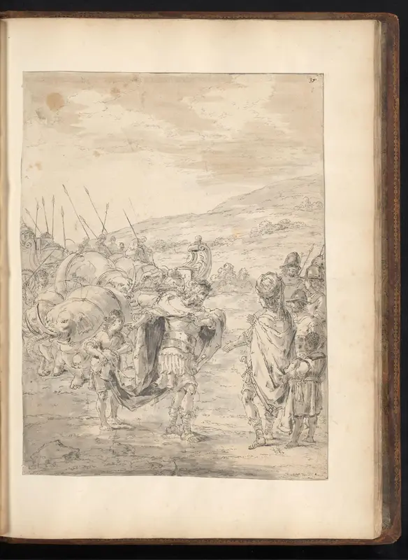 Alexander de Grote ontmoet koning Taxiles Wall Art by Leonaert Bramer - High-Resolution Digital Print
