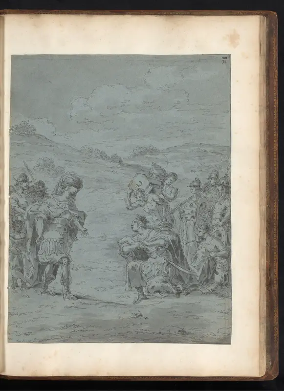 Alexander de Grote ontmoet Thalestris, koningin van de Amazonen Wall Art by Leonaert Bramer - High-Resolution Digital Print