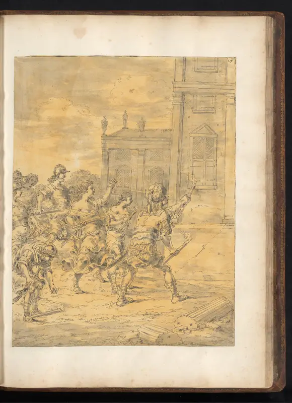 Alexander de Grote steekt het paleis van Xerxes in de brand Wall Art by Leonaert Bramer - High-Resolution Digital Print