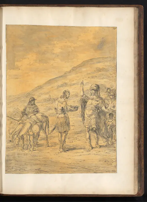 Alexander de Grote weigert het water te drinken dat zijn soldaten hem aanbieden Wall Art by Leonaert Bramer - High-Resolution Digital Print