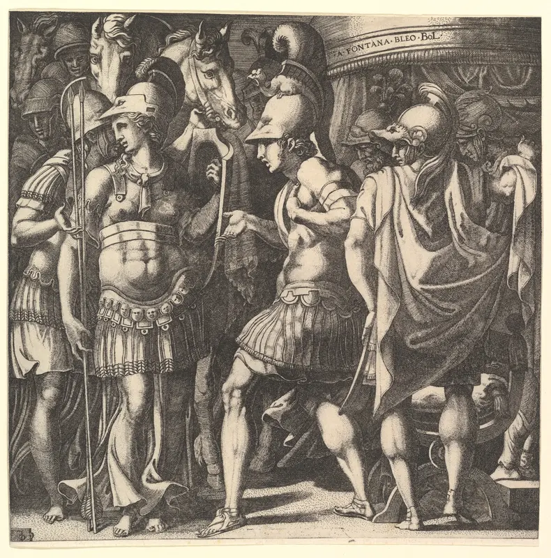Alexander welcoming Thalestris and the Amazons Wall Art by Master FG - High-Resolution Digital Print