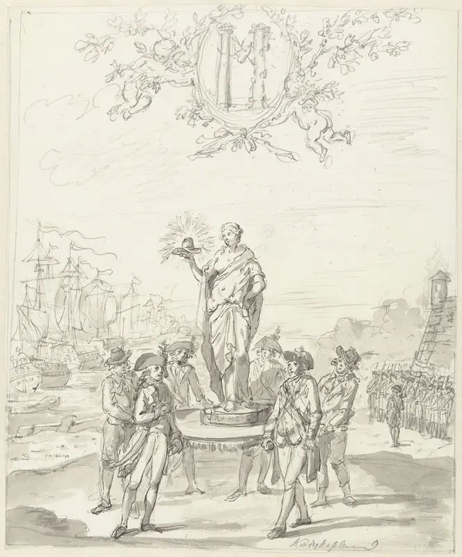 Algemene Wapening, decoratie op het Kadijksplein, 1795 Wall Art by anonymous - High-Resolution Digital Print