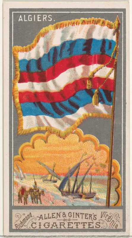 Algiers, from the City Flags series (N6) for Allen & Ginter Cigarettes Brands Wall Art by Allen & Ginter - High-Resolution Digital Print
