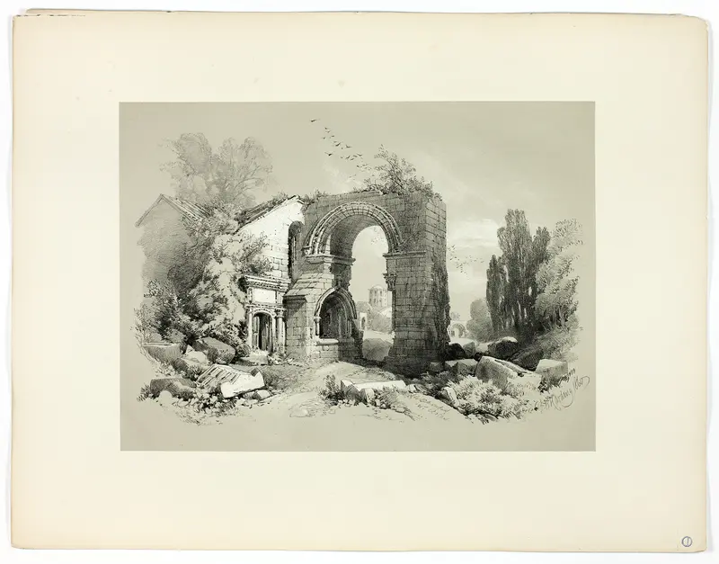 Aliscamps, W. Arles, from Picturesque Selections Wall Art by James Duffield Harding - High-Resolution Digital Print