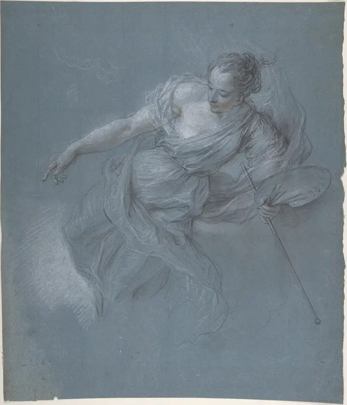 Allegorical Figure of Painting Wall Art by Charles Antoine Coypel - High-Resolution Digital Print