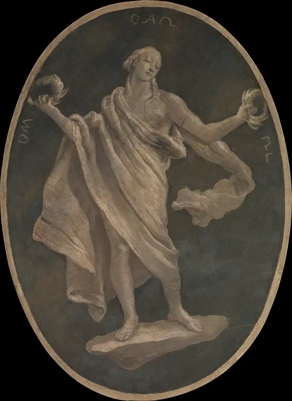 Allegorical Figure Representing a Virtue, Possibly Patriotism Wall Art by Giovanni Battista Tiepolo - High-Resolution Digital Print