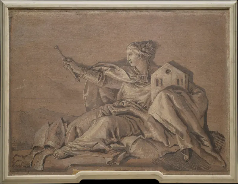 Allegorical Figure Representing Europe Wall Art by Giovanni Domenico Tiepolo - High-Resolution Digital Print