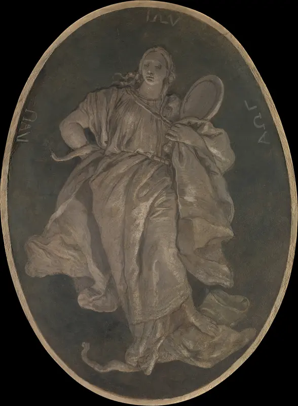 Allegorical Figure Representing Prudence Wall Art by Giovanni Battista Tiepolo - High-Resolution Digital Print