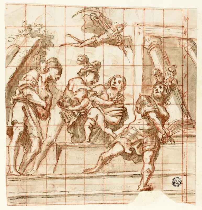 Allegorical Scene with Father Time Wall Art by Pietro della Vecchia - High-Resolution Digital Print