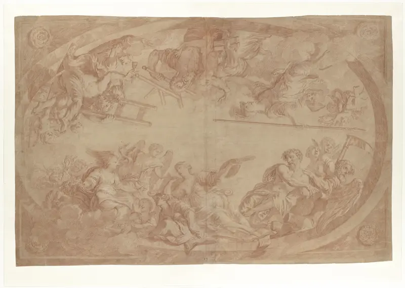 Allegorie op de afscheiding van de kunstenaars uit het Haagse St. Lucasgilde Wall Art by Mattheus Terwesten - High-Resolution Digital Print