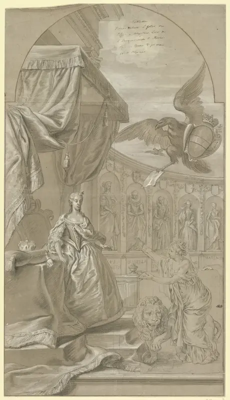 Allegorie op de ambtsaanvaarding van aartshertogin Maria Anna van Oostenrijk als landvoogdes, 1744 Wall Art by anonymous - High-Resolution Digital Print