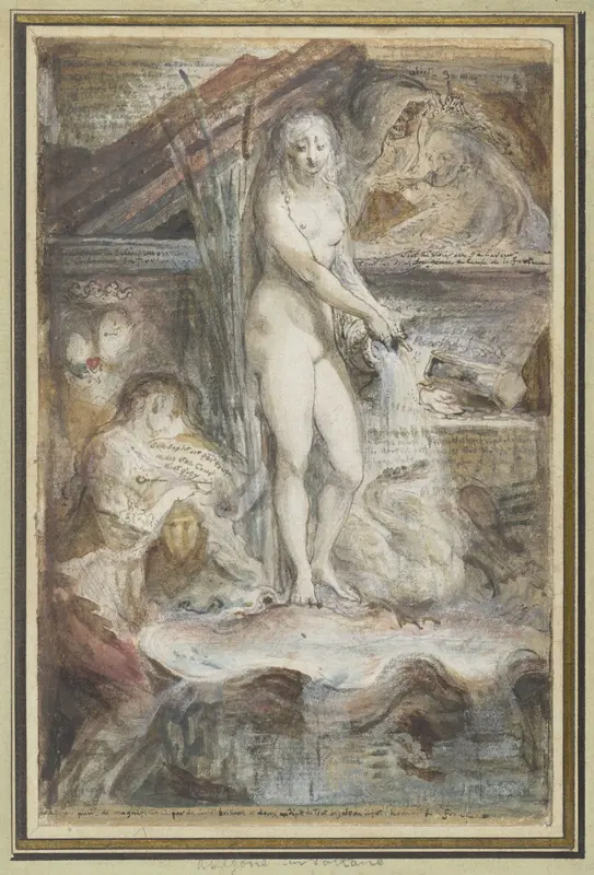 Allegorie op de dood van Voltaire Wall Art by Gabriel Jacques de Saint-Aubin - High-Resolution Digital Print