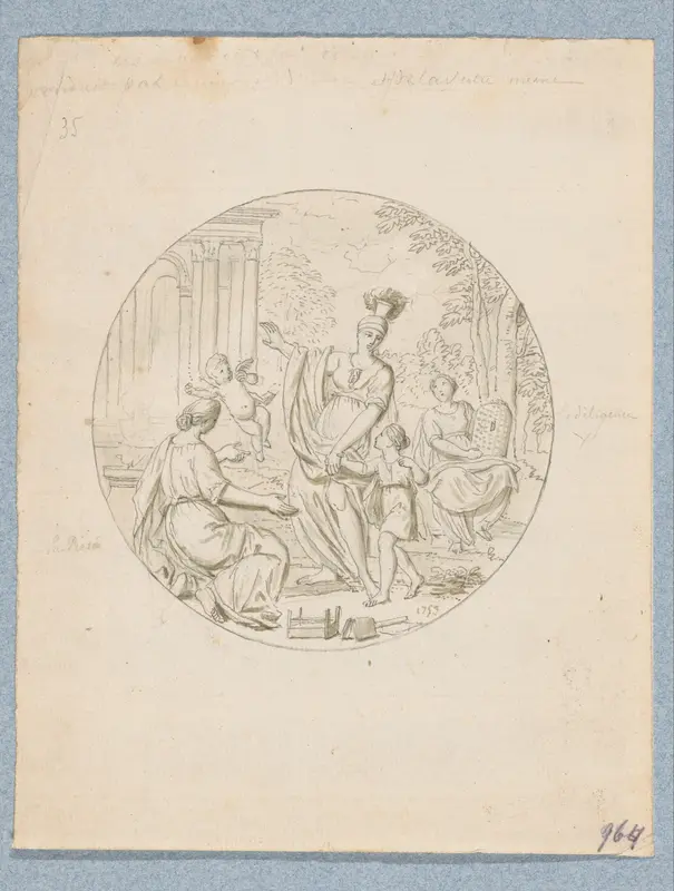 Allegorie op de opvoeding (in doos met 43 tekeningen) Wall Art by Louis Fabritius Dubourg - High-Resolution Digital Print
