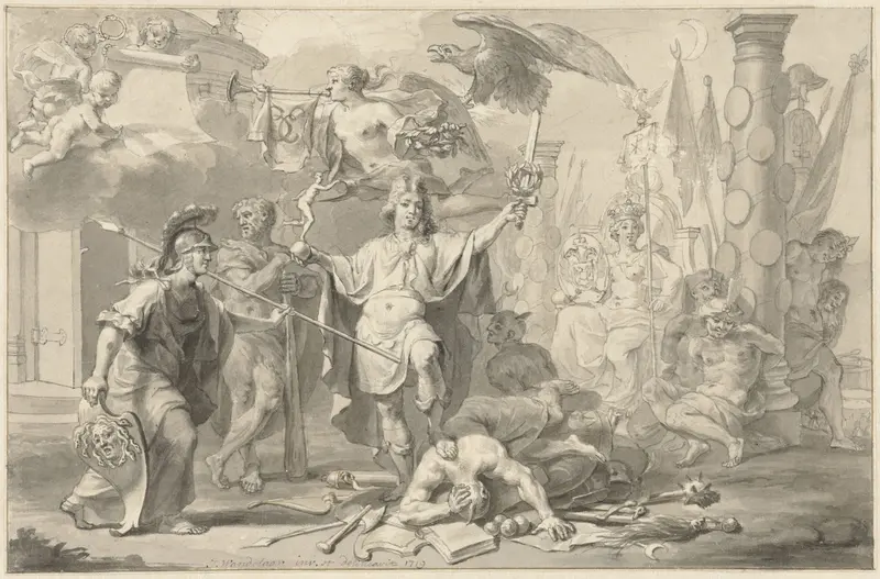 Allegorie op de overwinningen van prins Eugenius van Savoye, 1719 Wall Art by Unknown - High-Resolution Digital Print