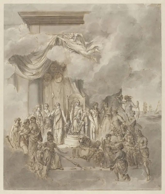 Allegorie op de regering van koning Willem I, 1838 Wall Art by anonymous - High-Resolution Digital Print