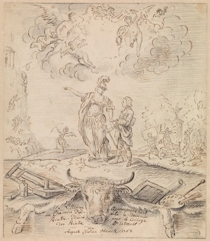 Allegorie op de schildersopleiding Wall Art by August Christian Hauck - High-Resolution Digital Print