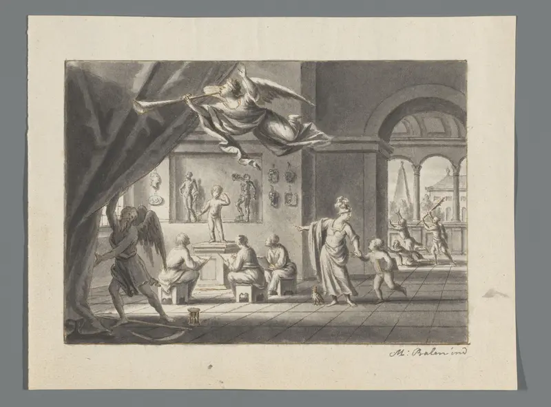 Allegorie op de tekenschool Wall Art by Unknown - High-Resolution Digital Print