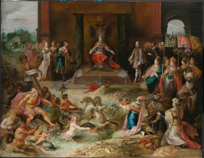 Allegorie op de troonsafstand van keizer Karel v te Brussel Wall Art by Frans Francken (II) - High-Resolution Digital Print
