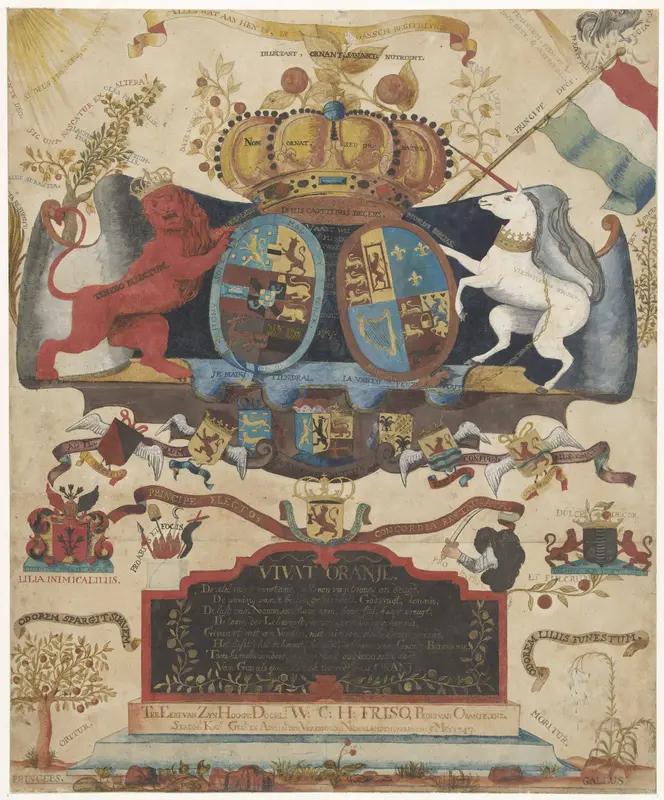 Allegorie op de verheffing van Willem IV, 1747 Wall Art by Unknown - High-Resolution Digital Print
