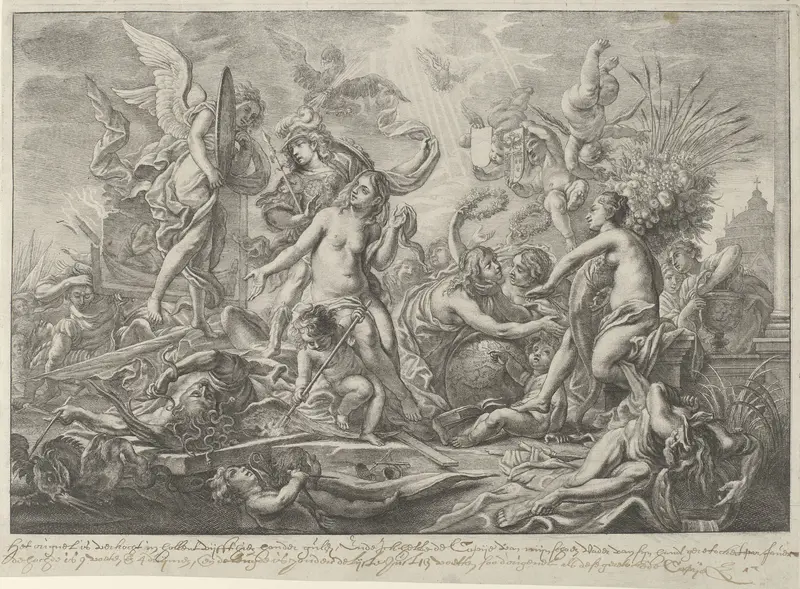 Allegorie op de Vrede van Westfalen, 1648 Wall Art by Wenceslaus Hollar - High-Resolution Digital Print