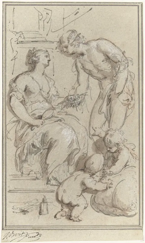 Allegorie op de zijdehandel Wall Art by Jacob de Wit - High-Resolution Digital Print