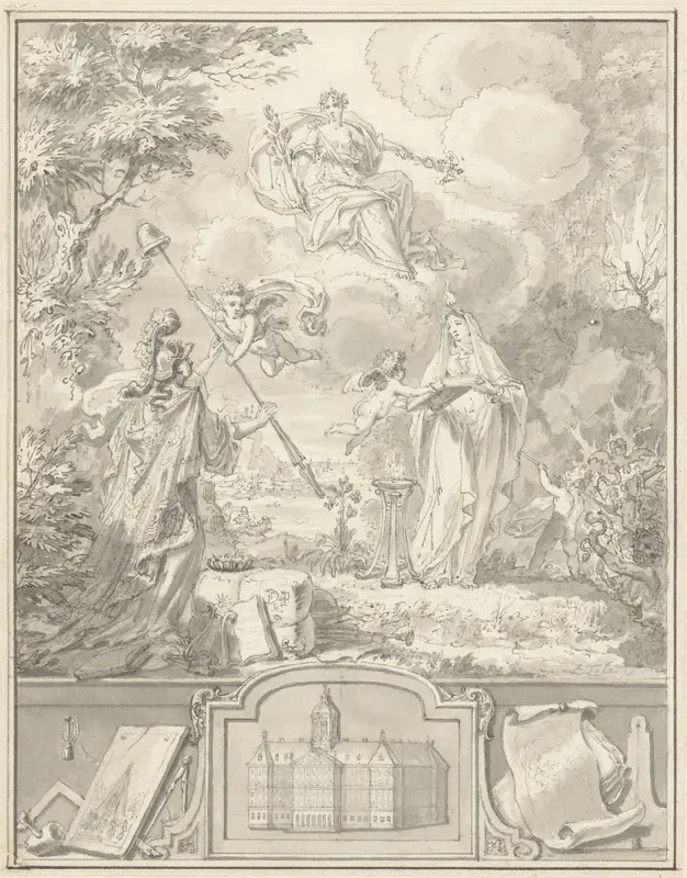 Allegorie op het 100-jarig jubileum van Nederlands Vrijheid, 1648-1748 Wall Art by Unknown - High-Resolution Digital Print