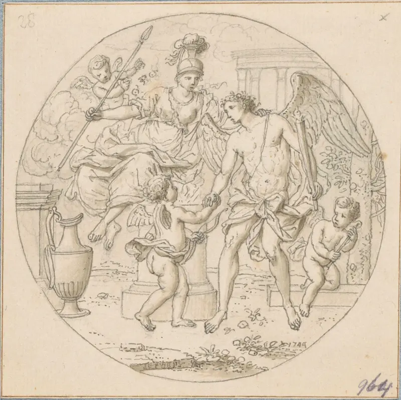 Allegorie op het Huwelijk (in doos met 43 tekeningen) Wall Art by Louis Fabritius Dubourg - High-Resolution Digital Print