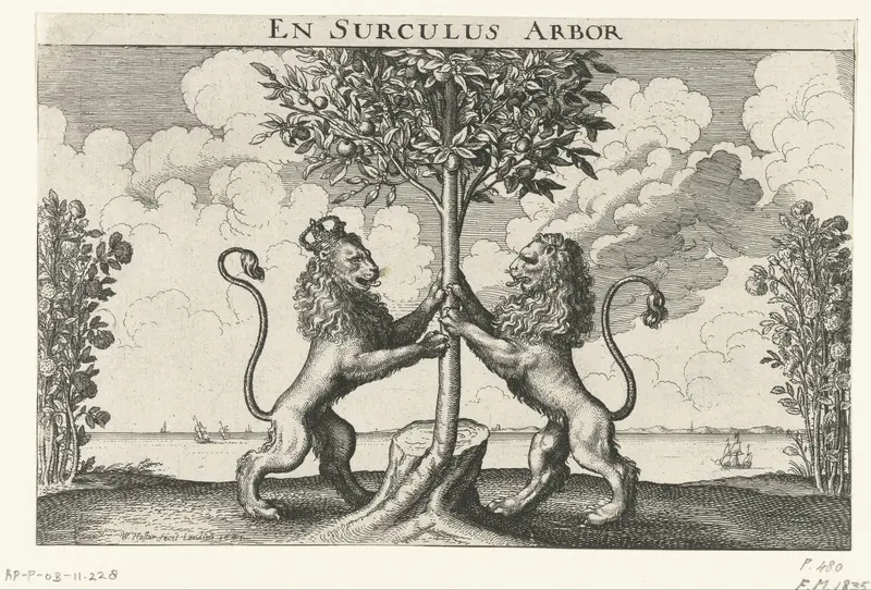 Allegorie op het huweljk tussen prins Willem II en Maria Stuart, 1641 Wall Art by Unknown - High-Resolution Digital Print