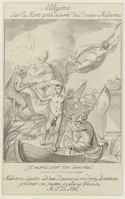 Allegorie op het overlijden van de kunstenaar Giambattista Maderna Wall Art by Unknown - High-Resolution Digital Print