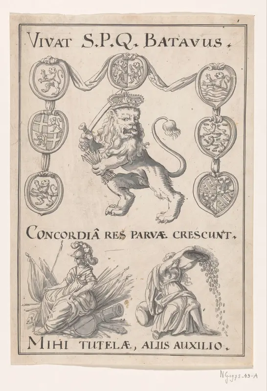 Allegorisch embleem bij de Vrede van Rijswijk, 1697 Wall Art by anonymous - High-Resolution Digital Print