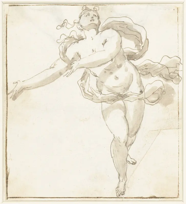 Allegorische vrouwenfiguur (Fortuna?) met wapperende sjerp Wall Art by Unknown - High-Resolution Digital Print