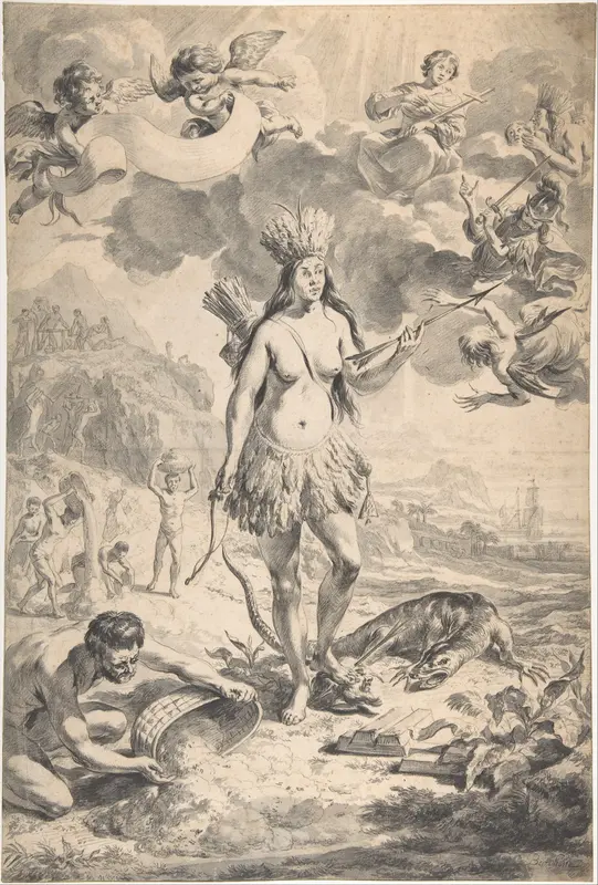 Allegory of America Wall Art by Nicolaes Berchem - High-Resolution Digital Print