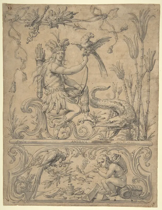 Allegory of America, from the Four Continents Wall Art by Godfried Maes - High-Resolution Digital Print