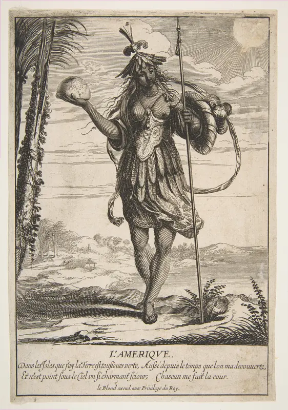 Allegory of America, from "The Four Continents" Wall Art by Abraham Bosse - High-Resolution Digital Print