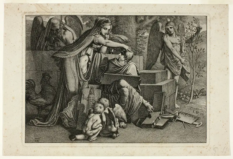 Allegory of Art: A Youth Inspired by the Spirit of Art Wall Art by Carl Russ - High-Resolution Digital Print