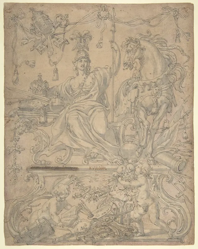 Allegory of Europe, from the Four Continents Wall Art by Godfried Maes - High-Resolution Digital Print