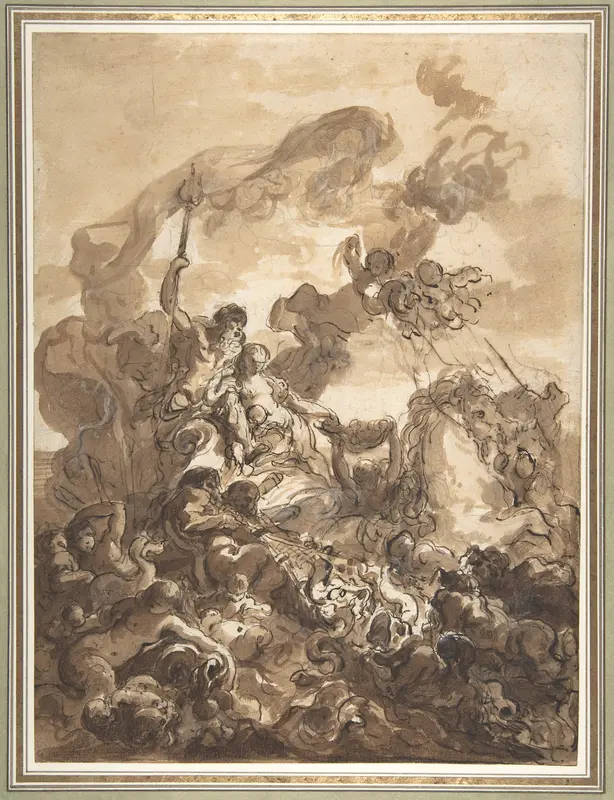 Allegory of Fishery:  Neptune and Amphitrite Wall Art by Gabriel François Doyen - High-Resolution Digital Print