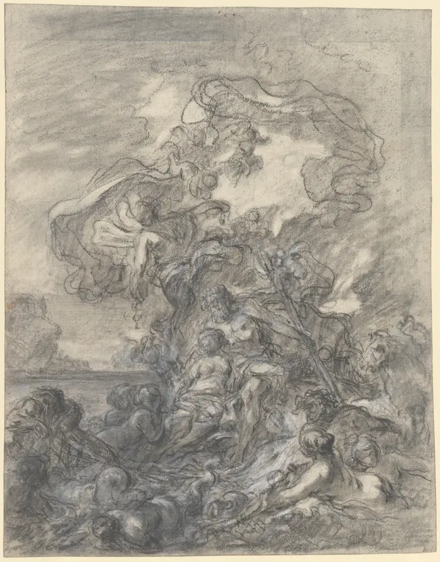 Allegory of Fishery: Neptune and Amphitrite Wall Art by Gabriel François Doyen - High-Resolution Digital Print