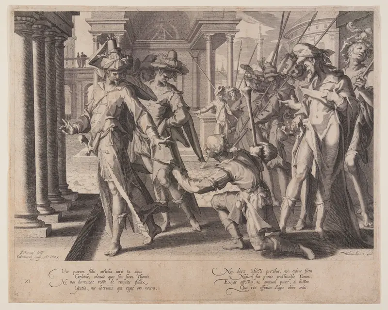 Allegory of Justice, plate 11 from Thrones of Justice (Thronus Iustitiae) Wall Art by Willem van Swanenburgh - High-Resolution Digital Print