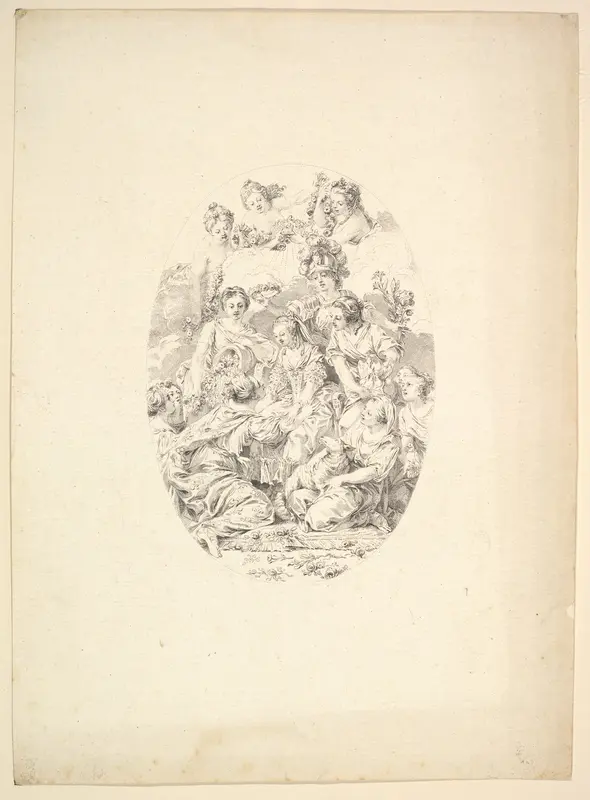 Allegory of Marie Antoinette Wall Art by Augustin de Saint-Aubin - High-Resolution Digital Print