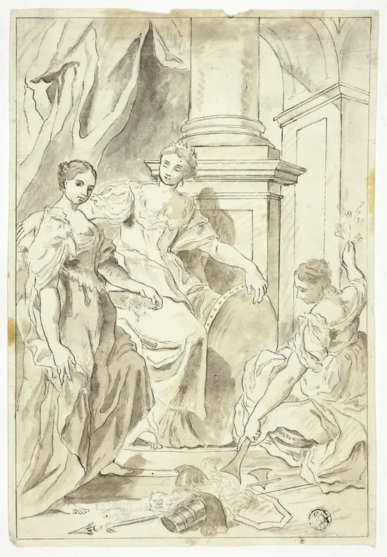 Allegory of Peace Wall Art by School of Francesco Solimena - High-Resolution Digital Print