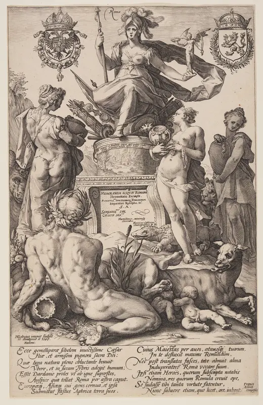 Allegory of Rome, title plate from The Roman Heroes