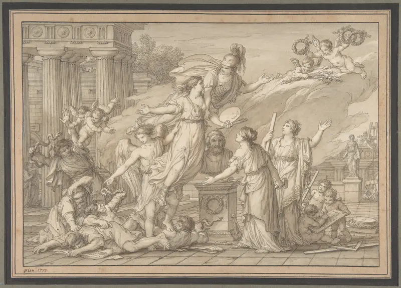 Allegory of the Arts Wall Art by Joseph Marie Vien - High-Resolution Digital Print