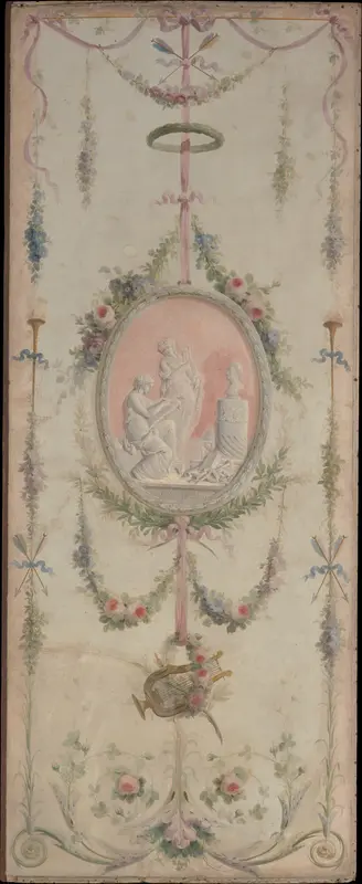 Allegory of the Arts (one of a pair) Wall Art by Le Riche - High-Resolution Digital Print