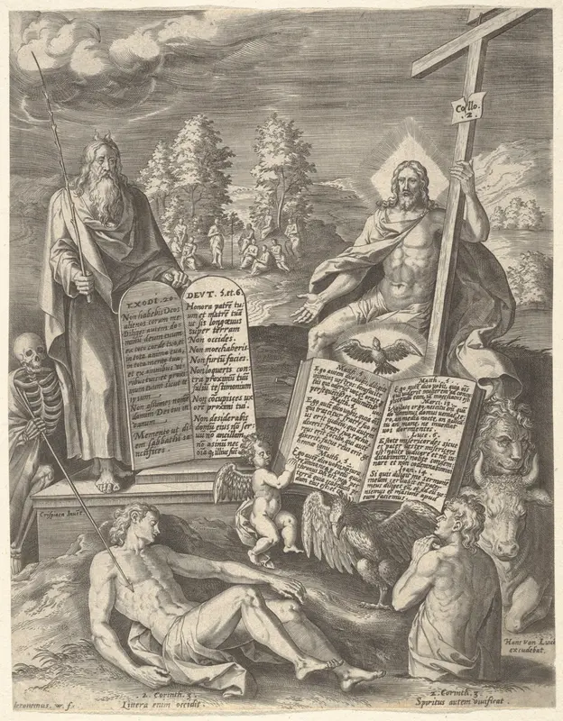 Allegory of the Salvation of Mankind from "Allegory of the Resurrection and the Salvation," a pair Wall Art by Hieronymus (Jerome) Wierix - High-Resolution Digital Print