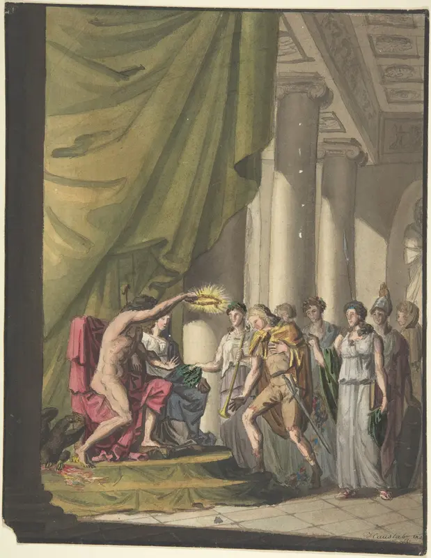 Allegory of Victory: Soldier Being Crowned by Laurels Wall Art by Franz von Hauslab the Younger - High-Resolution Digital Print