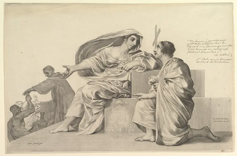 Allegory on Charity (?) Wall Art by Claude Mellan - High-Resolution Digital Print