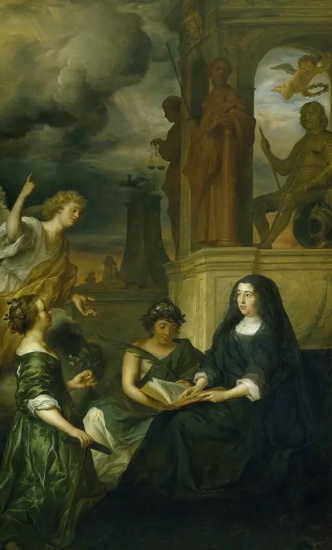 Allegory on the Memory of Frederik Hendrik (1584-1647), Prince of Orange, with the Portrait of his Widow Amalia van Solms Wall Art by Unknown - High-Resolution Digital Print