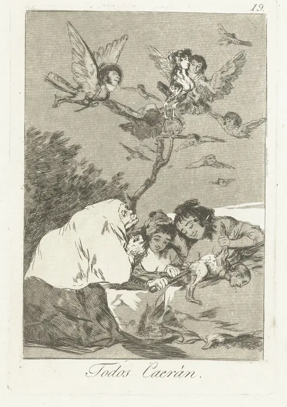Allen zullen vallen Wall Art by Francisco de Goya - High-Resolution Digital Print